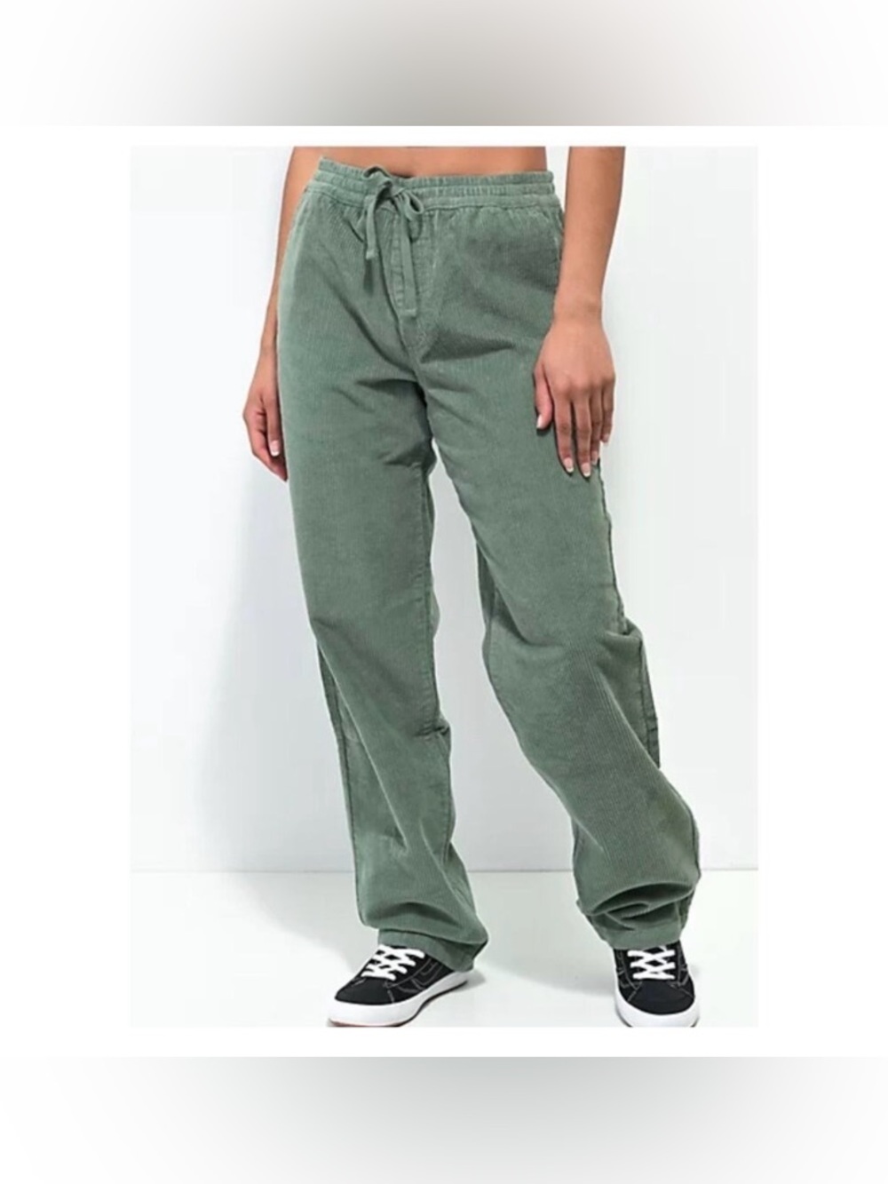 Empyre Corduroy Drawstring Pants - Sage Green